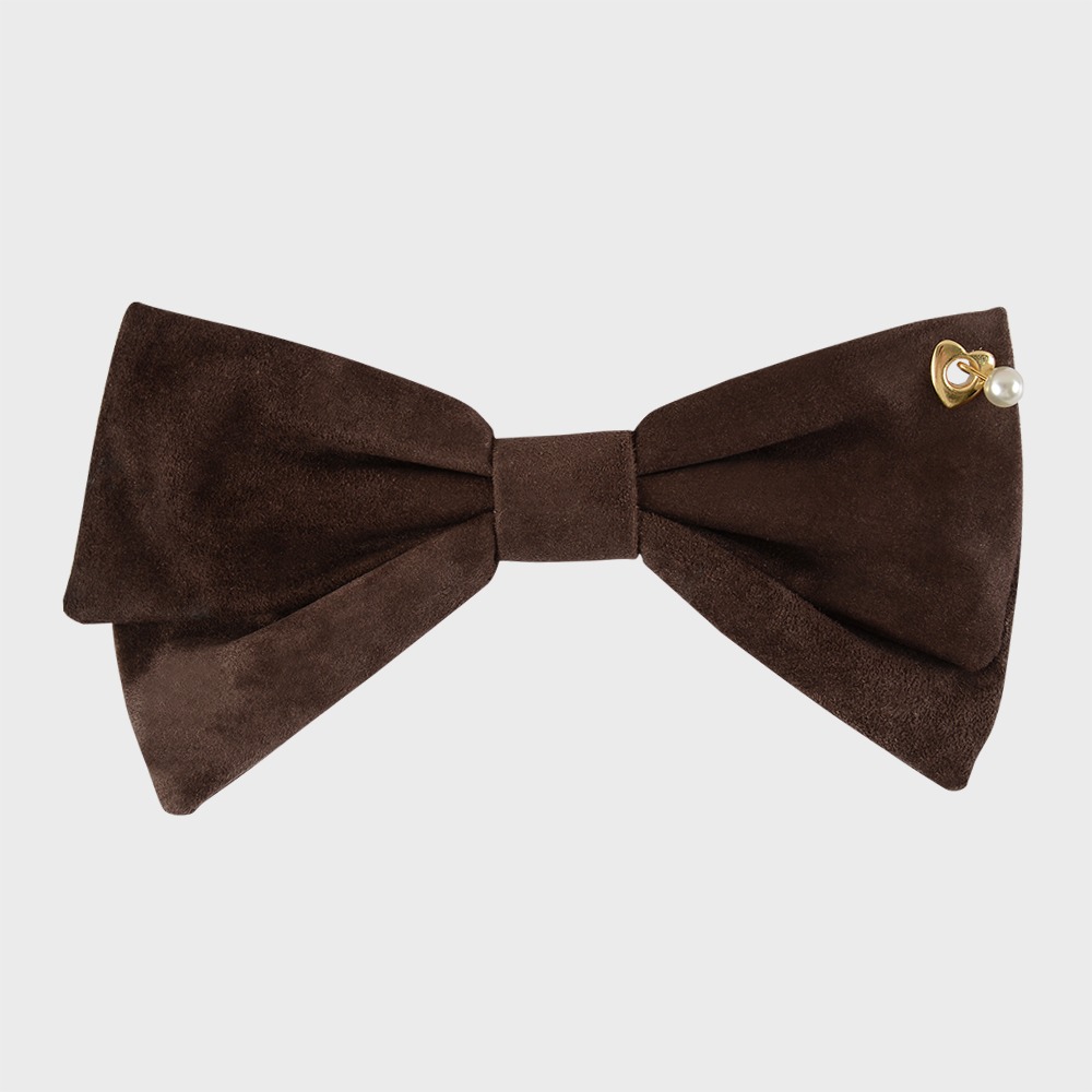PIERCING BIG BOW BARRETTE_CHAMUDE BROWN